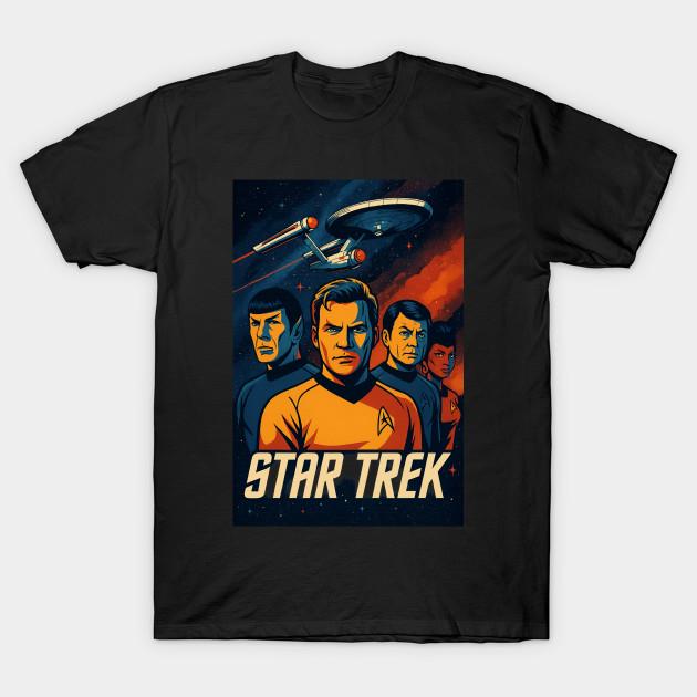 Азиатский размер Мужская черная футболка с принтом Star Trek Без выреза Печать методом термопереноса Хлопковая футболка