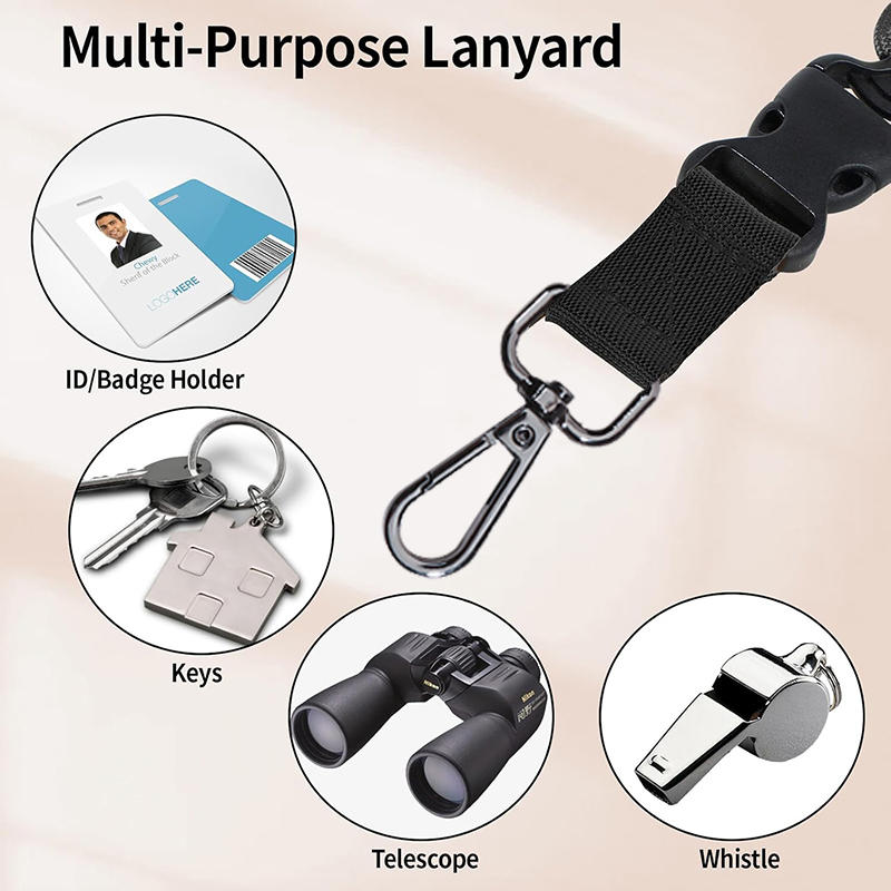 Heavy-Duty Hexagonal Adjustable Metal Hook Round Rope Strap Safety Buckle Removable Buckle Hanging Neck Employee Business Card Holder