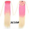 Colorful Ombre 2 Tone Cosplay Ponytail Hair Extension Body Wavy Fake One Piece Clip In Tie Up Pony Tail Dark Green/Green