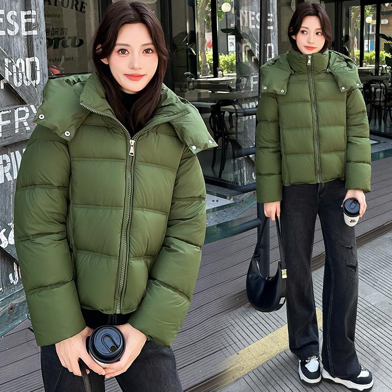 Fashion Hooded Short Winter Bread Clothing Down Cotton Clothing Women's Small Thickened Loose Jacket