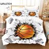 Basketball Duvet Cover Set Hit The Broken Wall Ball Theme Bedding Set for Kids Teens Queen King Size 2/3pcs Soft Quilt Cover