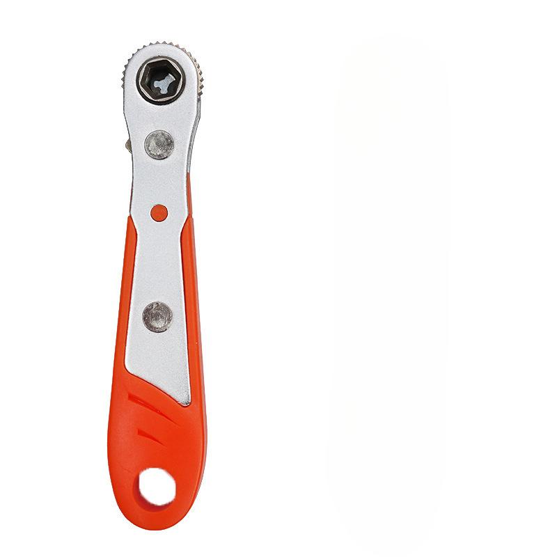 Multifunctional Bidirectional Ratchet Screwdriver Right Angle Magnetic Wrench Cross Shaped Short Screw Orange Tool