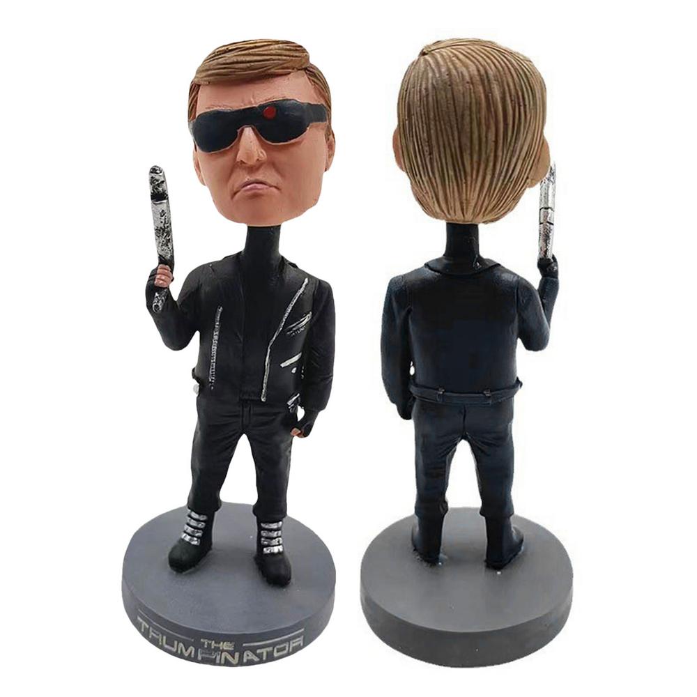 Bobble Head Small Resin Trump Sculpture Novelty Creative Desk Display Ornaments Tabletop Statue