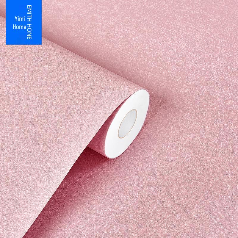 Самоклеящиеся водонепроницаемые обои с льняной текстурой для спальни и гостиной - Утолщенные, однотонные, влагостойкие, простой дизайн.