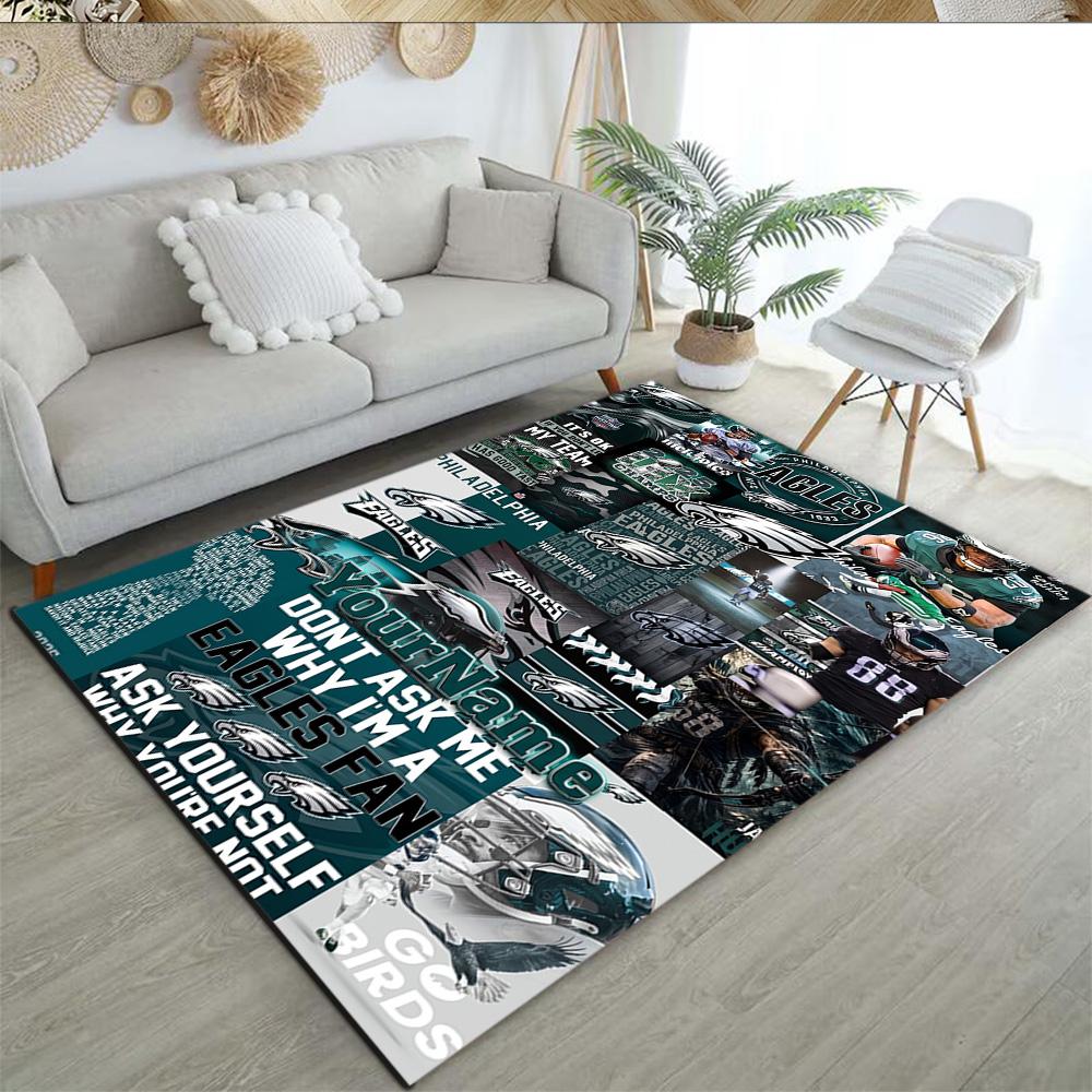 Philadelphia Eagles Personalized Name Carpet Perfect For Foyer Study Room Bedrooms Balcony Antislip Carpet Anime Office Decor