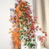 Artificial Maple Leaf Vine with Faux Chicken Claw & Flower Decorations for Water Pipe Wrapping