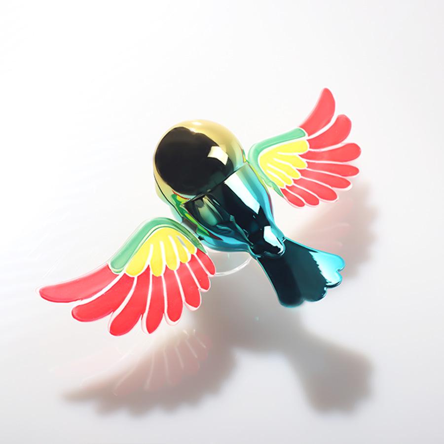 Creative Bird Figurine Helmet Ornament for Cars & Scooters