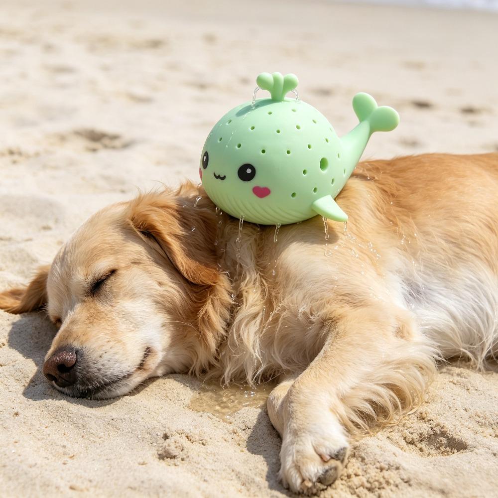 Whale-shaped Pet Toy To Squeeze and Spray - Absorbing Water Toy for The Beach, Summer Heat Relief and Interactive Fun