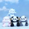 Sitting Small Panda Plush Doll Soft Happy Panda Keyrings Schoolbags Panda Furry KeyChain Bag Charm