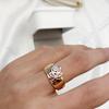 Kinel Rose Gold Rings With Silver Color Flower