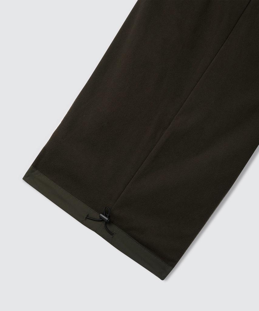 MUSINSA STANDARD [City Leisure] Fleece-Lined Wide Belted Parachute Pants [Olive Green]