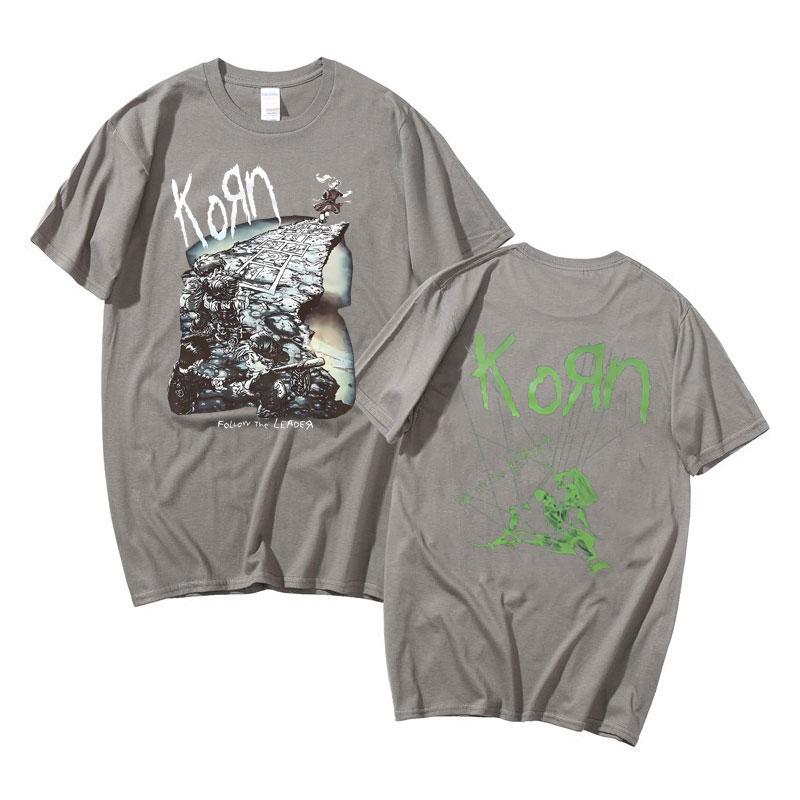 Футболка с графикой Rock Band Korn Ftl 25 Follow The Leader для мужчин и женщин, готическая, повседневная, оверсайз, мужские футболки, мужская винтажная футболка