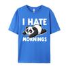 I Hate Mornings Bear Not A Morning Bear Funny Panda Tops Shirts Printed T Shirt Rife Printing Cotton Unisex Tshirts Printing