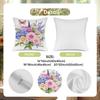 Rose Hydrangea Butterfly Digital Printing Pillow Cover Short Plush Suitable Living Rooms Bedrooms Sofas Throw Cushion Cover