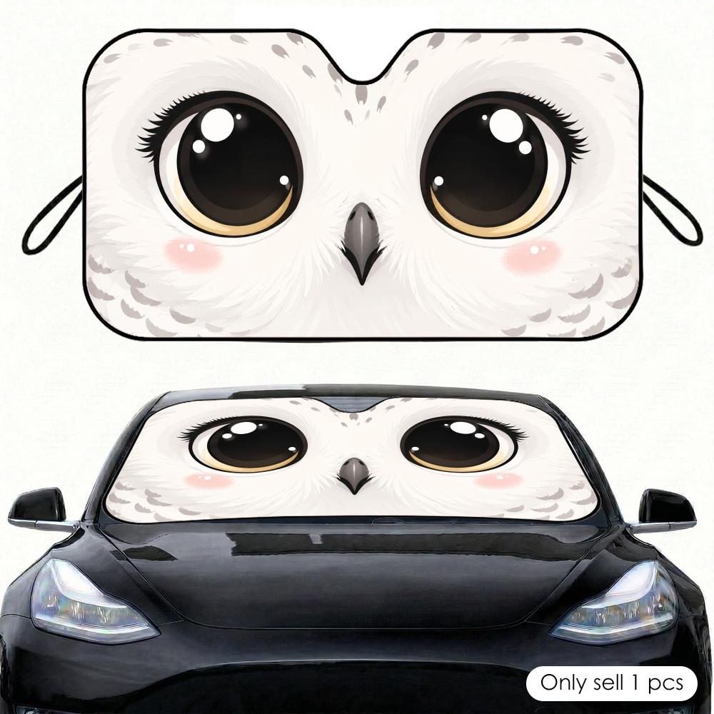 Big-Eyed Fluff Portraits Sun Visor Car Windshield Sunshade Front Window UV Protection Heat Insulation Sun Shade Cover Foldable