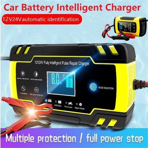 Модернизированное импульсное зарядное устройство 12V8A/24V4A с ЖК-дисплеем. Зарядное устройство для мотоциклетного и автомобильного аккумулятора. AGM GEL WET. Зарядное устройство для свинцово-кислотных аккумуляторов 100–240 В.