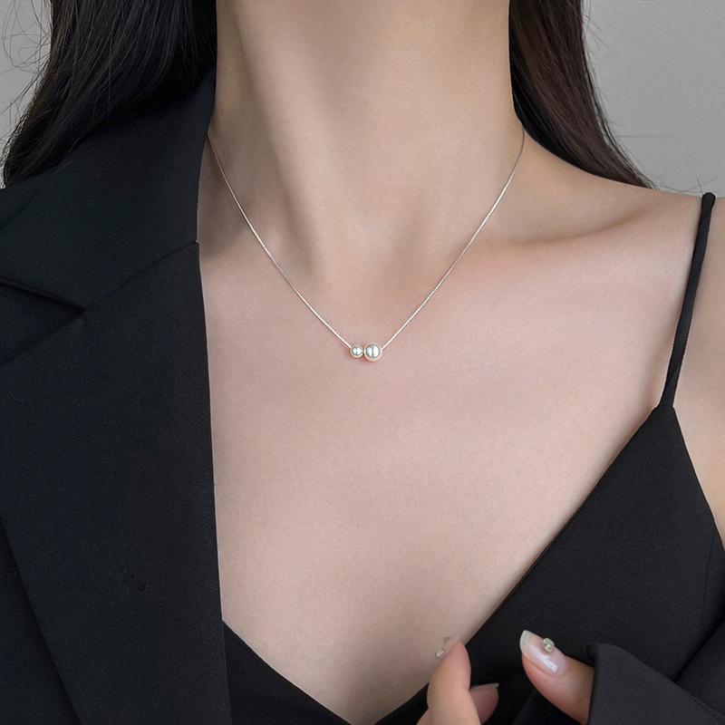 Ожерелье из пресноводного жемчуга, легкая роскошь, барочный кулон, ювелирные изделия высокого класса, французский изысканный, модный, простой