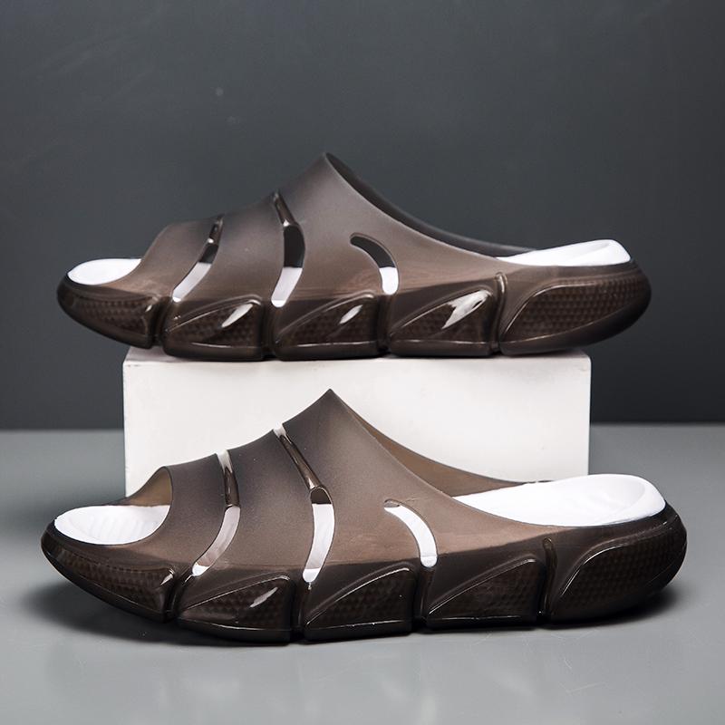 Модные новые мужские летние уличные противоскользящие желейные шлепанцы на одной лямке, повседневные пляжные сандалии для ношения на улице, высококачественные сандалии, мужская обувь