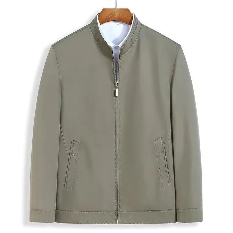 Новые пальто для пожилых людей среднего возраста, весенне-осенние куртки, мужские деловые повседневные тонкие топы со стойкой