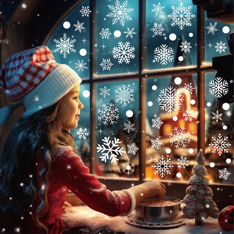 Window Background Decoration Sticker White Snowflake Window Sticker