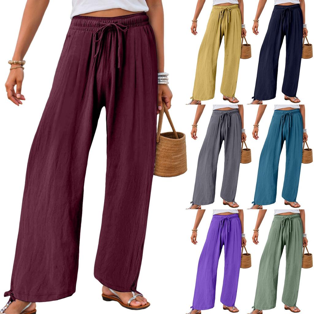Женские брюки, летние повседневные брюки, женские однотонные домашние брюки