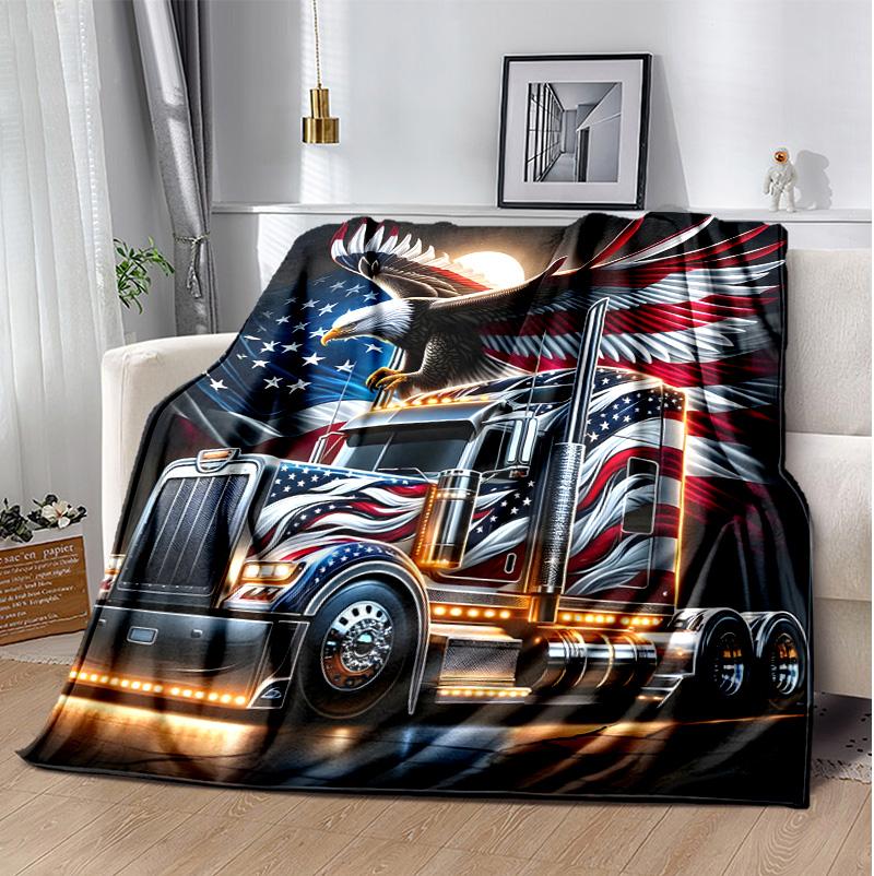 Eagle Flannel Blanket Soft Warm All-Season Throw, Design for Camping, Car Travel, Hiking Sofa, Bed, Office Perfect Gift for Parties