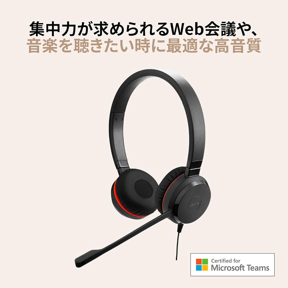 Jabra Evolve 20 SE MS Stereo Wired USB-C/A Dual Ear Headset with Microphone, Noise Cancelling