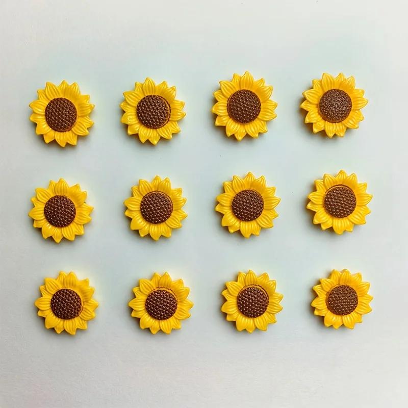 10 шт. овальных пластиковых магнитов на холодильник с изображением подсолнуха для декора кухни и столовой