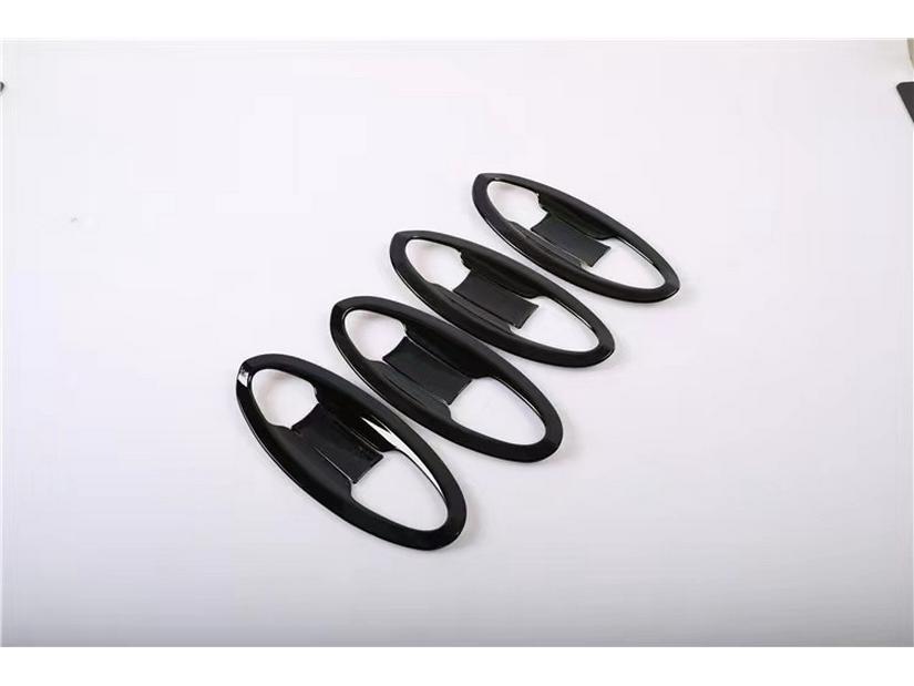 Подходит для Fiesta/Ecosport 09-14: Комплект декоративных накладок на дверные ручки и черных накладок на дверные чаши с рисунком из углеродного волокна