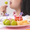 6Pcs Fruit Pick Reusable Bento Food Picks Cute Rainbow Star Heart Shapes Fruit Fork Easy To Clean for Kids