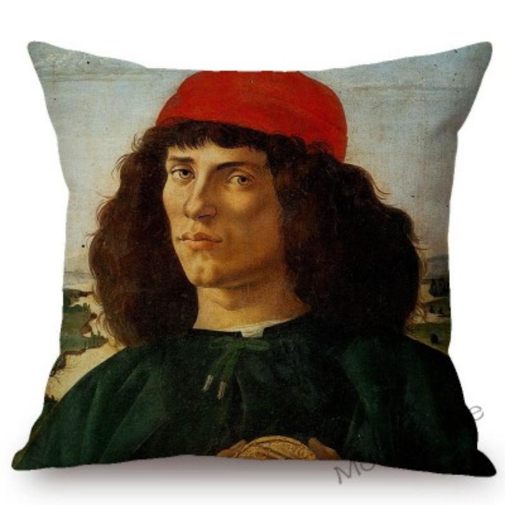 Сандро Боттичелли Флоренция Искусство Рождение Венеры Всемирно известная картина маслом Декоративная наволочка из хлопка и льна Чехол для дивана