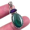 Натуральный малахит, африканский аметист, драгоценный камень, подвеска из стерлингового серебра 925 пробы, 1,50'' h9p50