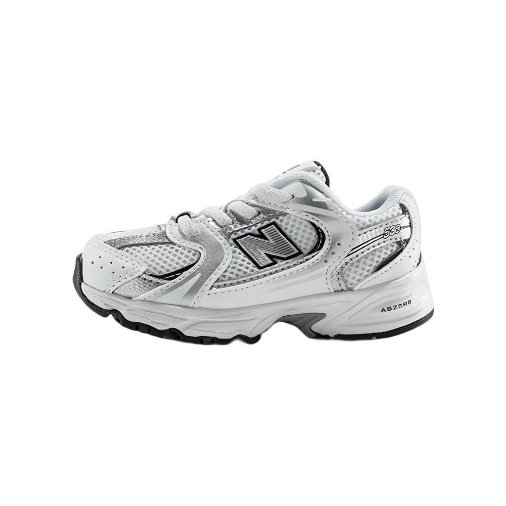 New Balance NB 530 Износостойкие Низкие Беговые Кроссовки Серебристо-Белые Для Младенцев и Малышей IZ530SB1