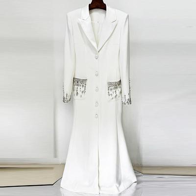 Платье-рыбий хвост с бисером и бриллиантами 2025 года: Европейская и американская мода