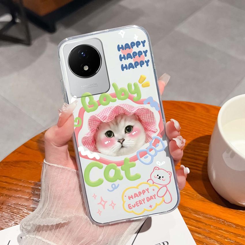 Для Vivo Y02 Y02A Y02S Y10 Y11 Y12 Y12a Y13 Y15 Y15a Y16 Y17 Y19 Прозрачный ТПУ чехол с рисунком океанического кита, противоударная задняя крышка для Vivo, силиконовый чехол для телефона