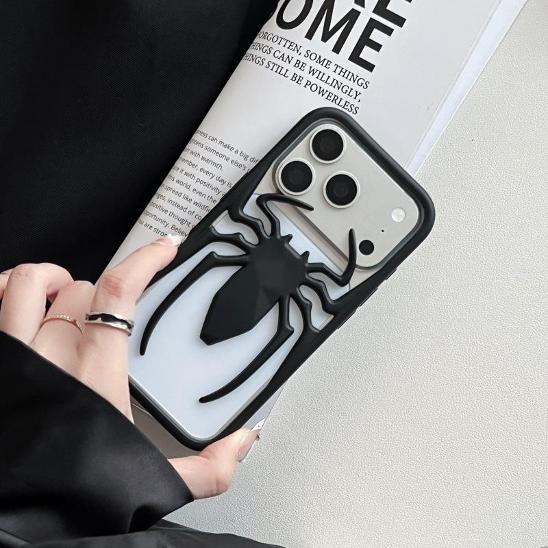 Креативный матовый полый чехол-паук для iPhone 17 Pro Max - Модный 3D защитный чехол для Apple 16