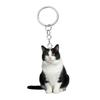 Cat Keychain Double Sided 2D Flat Acrylic Pet Hanging Decoration Lifelike Cat Keyring Accessories for Car Mirror Window Backpacks