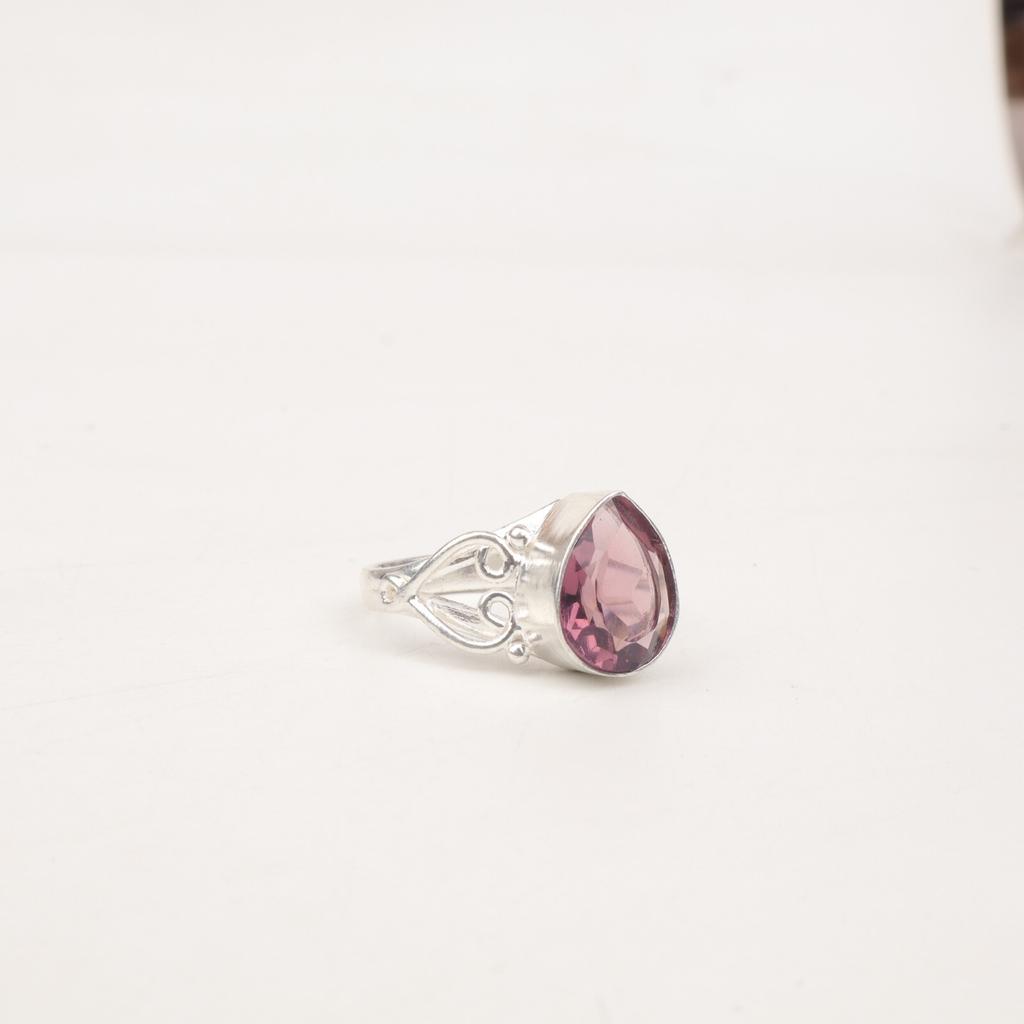 Natural Rhodolite Gemstone Handmade 925 Sterling Silver Jewelry Ring For Women RR-46-16