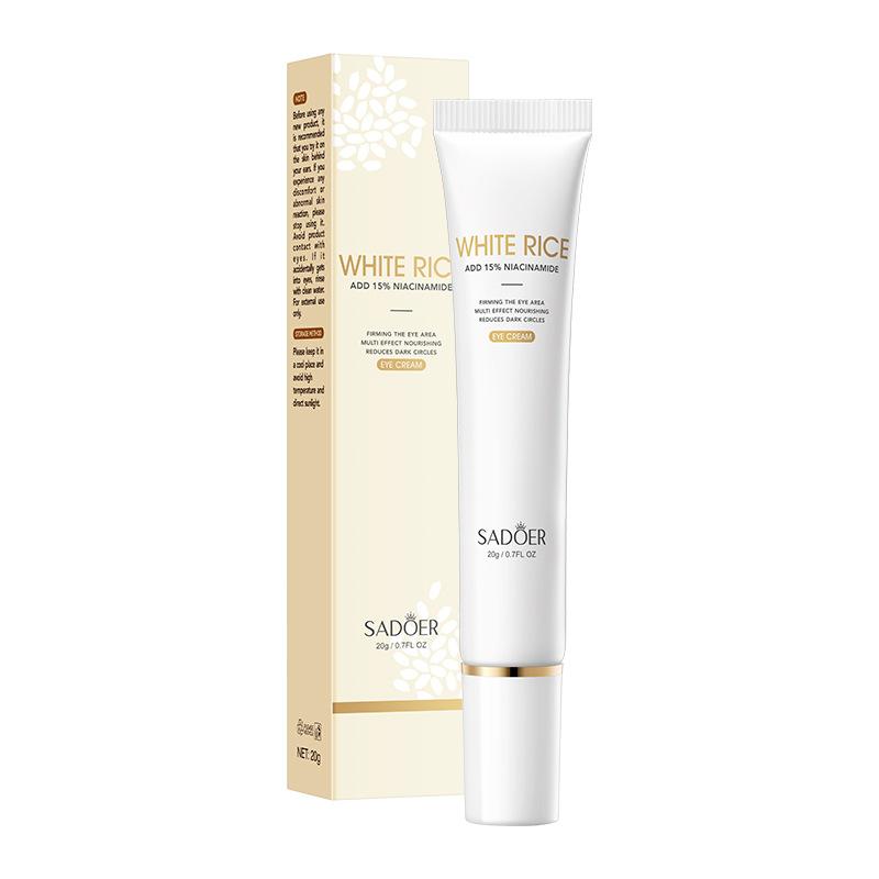 SADOER Осветляющий крем для глаз с никотинамидом белого риса осветляет и увлажняет глаза