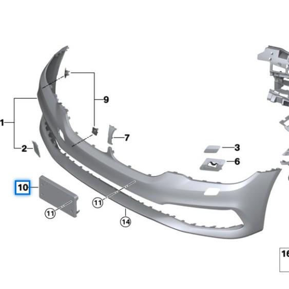 BMW 5 Series G38 Front Bumper License Plate Holder (51139463831)