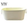 Weather Resistant Garden Pot Metal Flower Planter with Drainage Holes & Handles, Iron Pot, Decoration Minimalist Succulents Container for Indoor