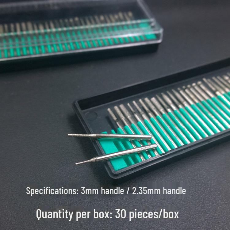 Набор из 30 алмазных шлифовальных и полировальных головок, электрические шлифовальные головки для ногтей 2,35 мм