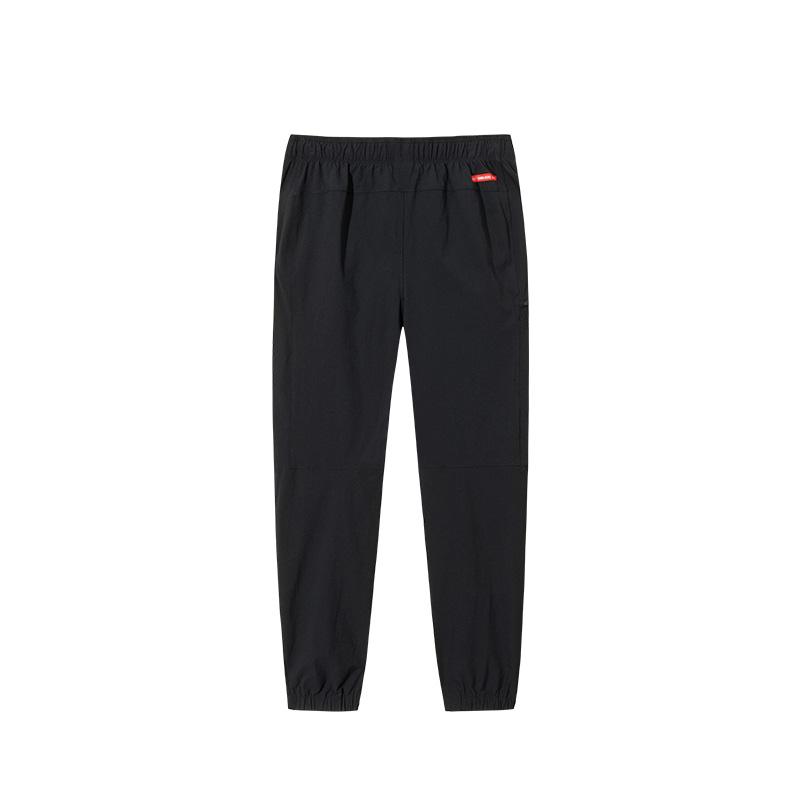 Anta Серия Training Однотонные Со средней посадкой Удобные Дышащие Универсальные С манжетами Спортивные Длинные брюки Мужские низы Черный 152517513-2