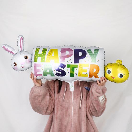 1 шт./3 шт., мультяшный воздушный шар, креативная форма, очаровательный внешний вид, яркий цвет, анти-взрыв, праздничный реквизит, пасхальный кролик, алюминиевая пленка, украшение в виде воздушного шара