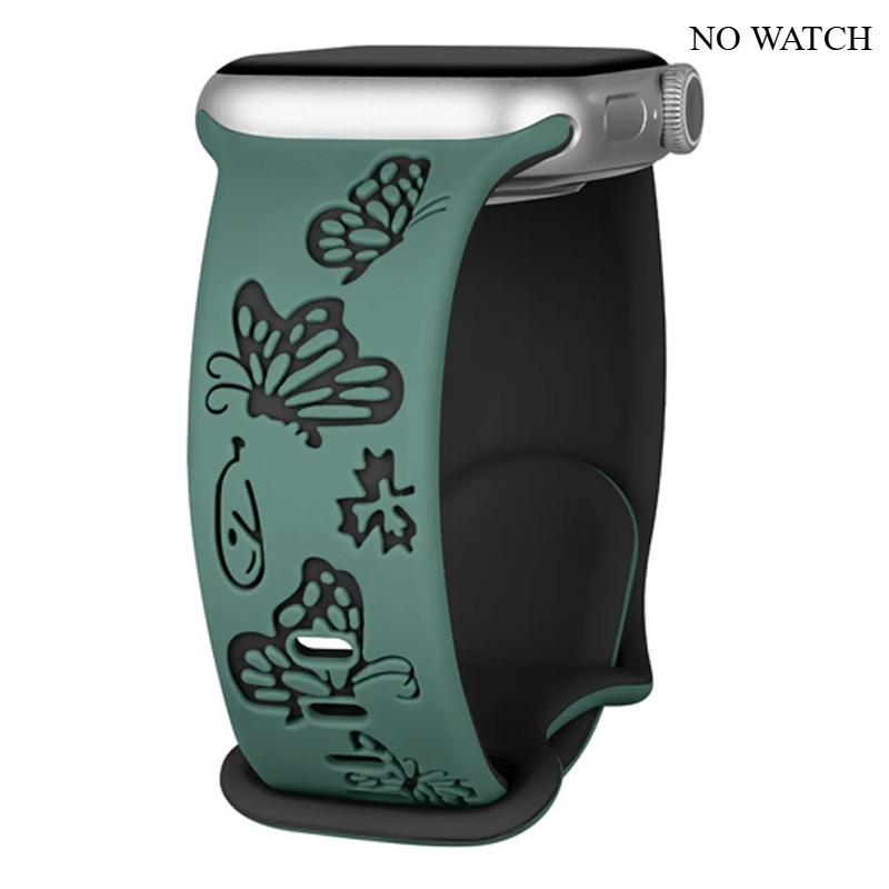 Силиконовый ремешок для Apple Watch Series 11 10 9 8 7 6 5 4 3 Для Iwatch Ultra 3/2 49мм 46мм 42мм 45-44-42-41-40-38мм Бабочка Woma