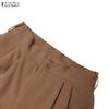 ZANZEA Женские однотонные повседневные укороченные брюки