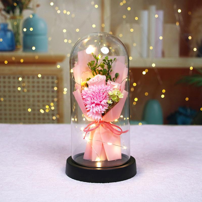 Вечная гвоздика для подарка на день рождения мамы мыльная роза подсолнух стеклянный колпак роза имитация букет украшение