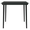 5 Piece Black Poly Rattan Outdoor Dining Set with Glass Table