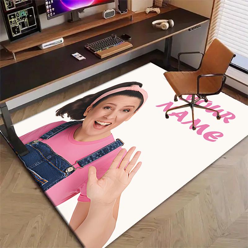 Custom Ms Rachel Mat Personalized Name, Polyester Washable Indoor Entryway Rug, Gift for Christmas, Easter, Thanksgiving Day