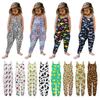 Toddler Jumpsuit Sleeveless Open Back Girls One Piece Strap Romper with Pockets